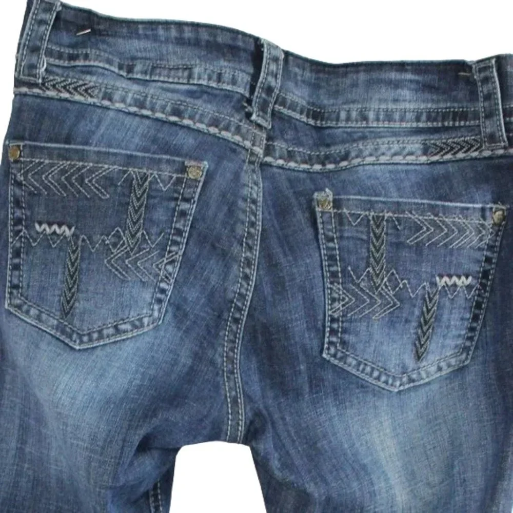 Stetson Medium Blue Fade Classic Boot Denim Jeans, Size 6 (Short)